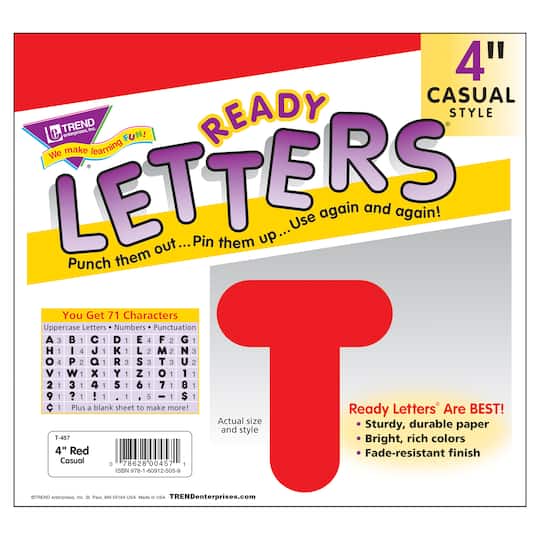 TREND Enterprises® 4" Casual Uppercase Ready Letters